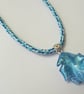 Handmade Necklace, Kumihimo Braid and Blue Murano Glass Bead - Image 3