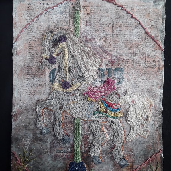 Echo - The Uncomparable-Dark Circus Art Print-Gothic Carousel Horse-Surreal Art