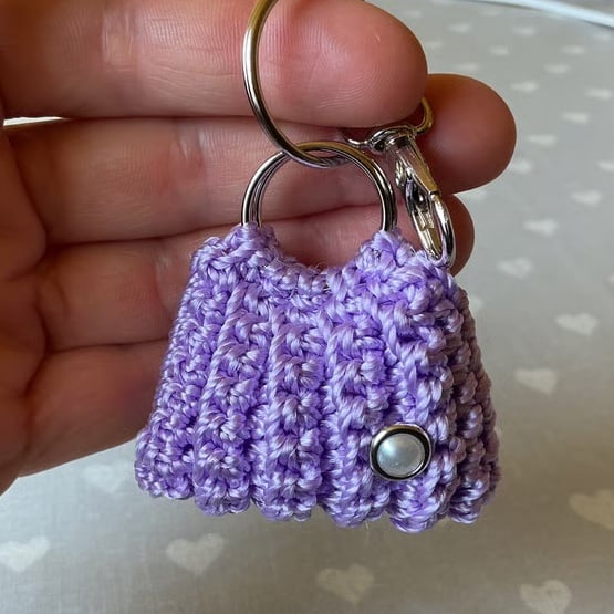 Crochet bag charm keyholder