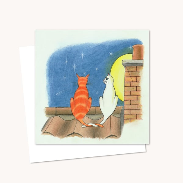 Romantic Cats Greeting Card: Birthday, Anniversary or Valentines Card