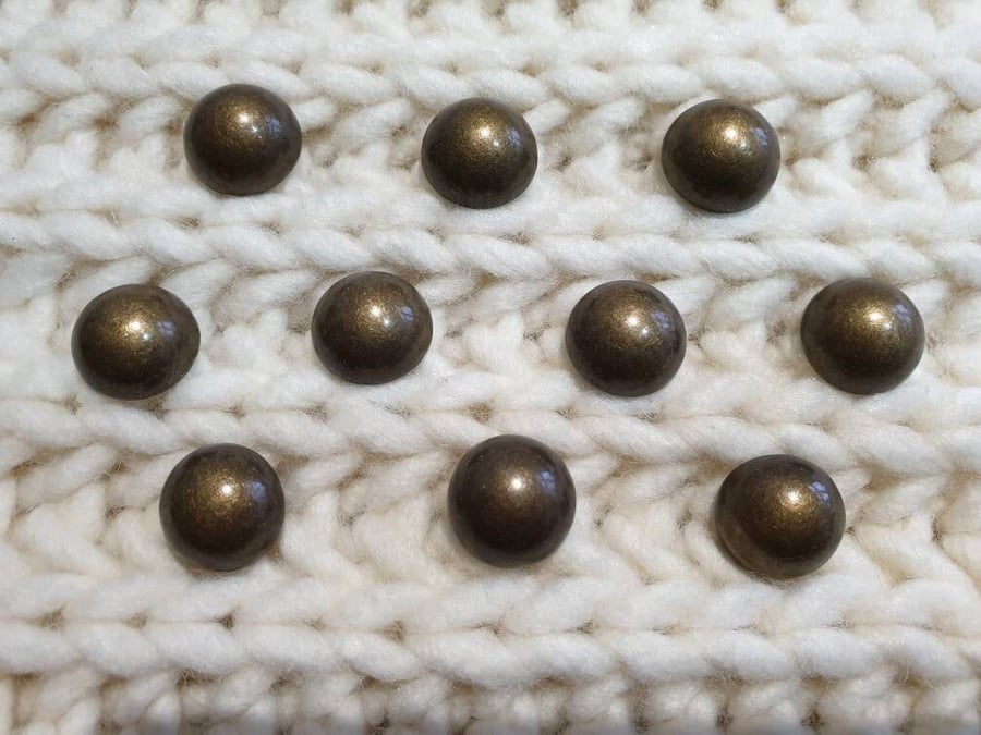 11 16" 18mm 28L Antique Brass half ball Military  x 6 buttons