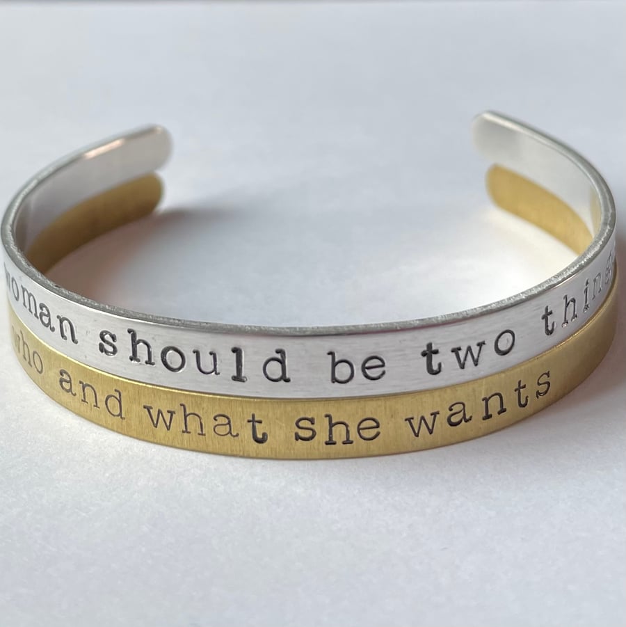 Stamped bracelets set of 2
