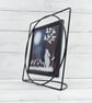 Framed Moon Gazing Hare Artwork, Fused Glass Picture Tile - Image 3