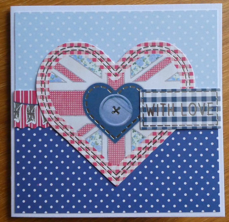 With Love Card - Union Jack Heart