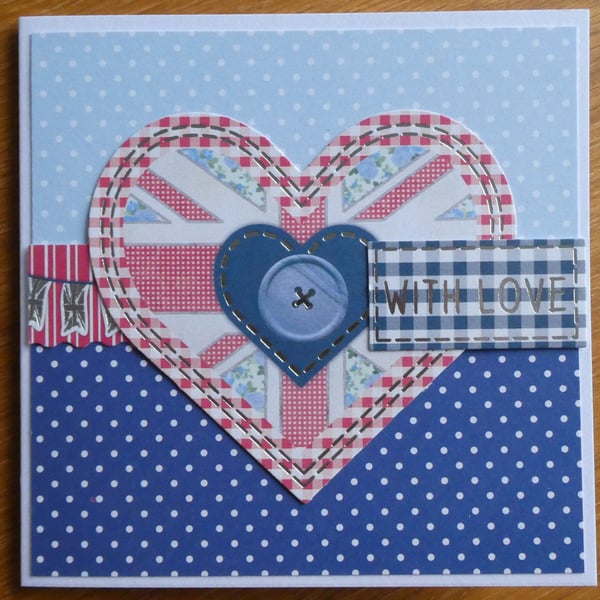 With Love Card - Union Jack Heart