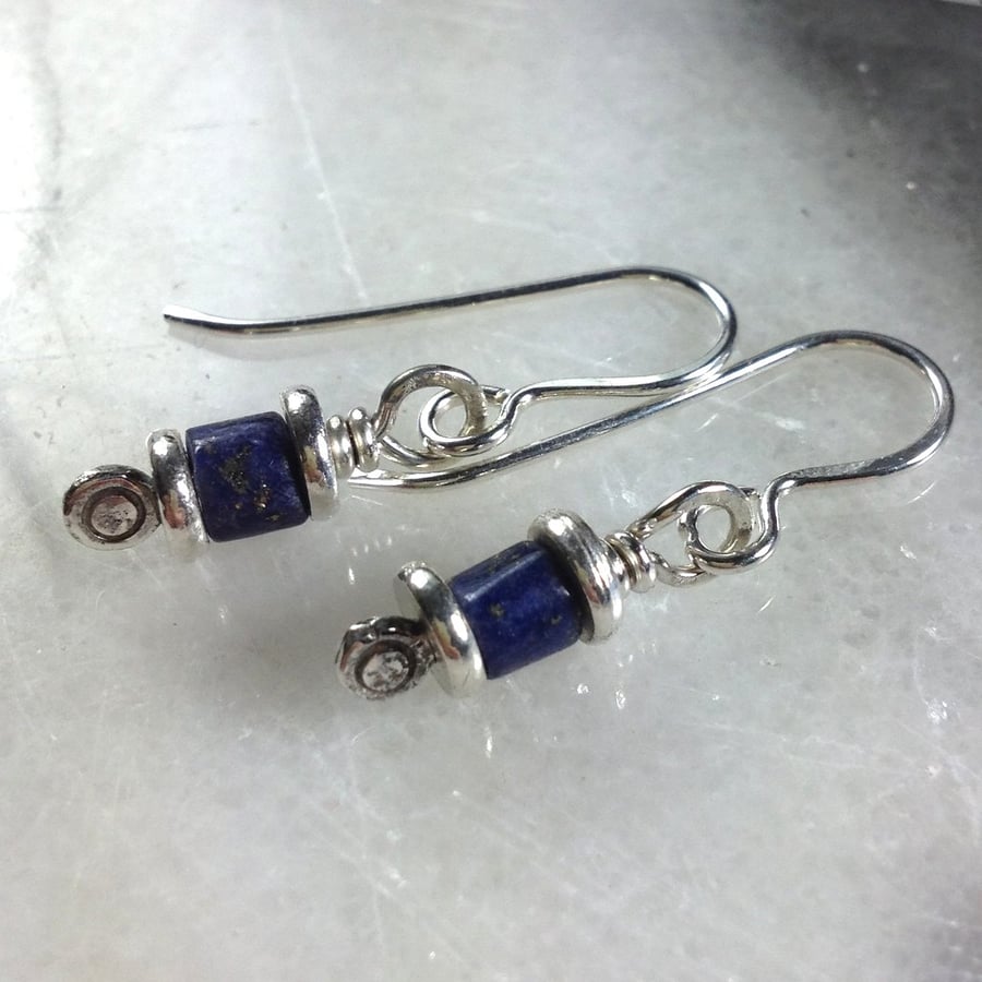 Reels  - silver and Lapis Lazuli earrings