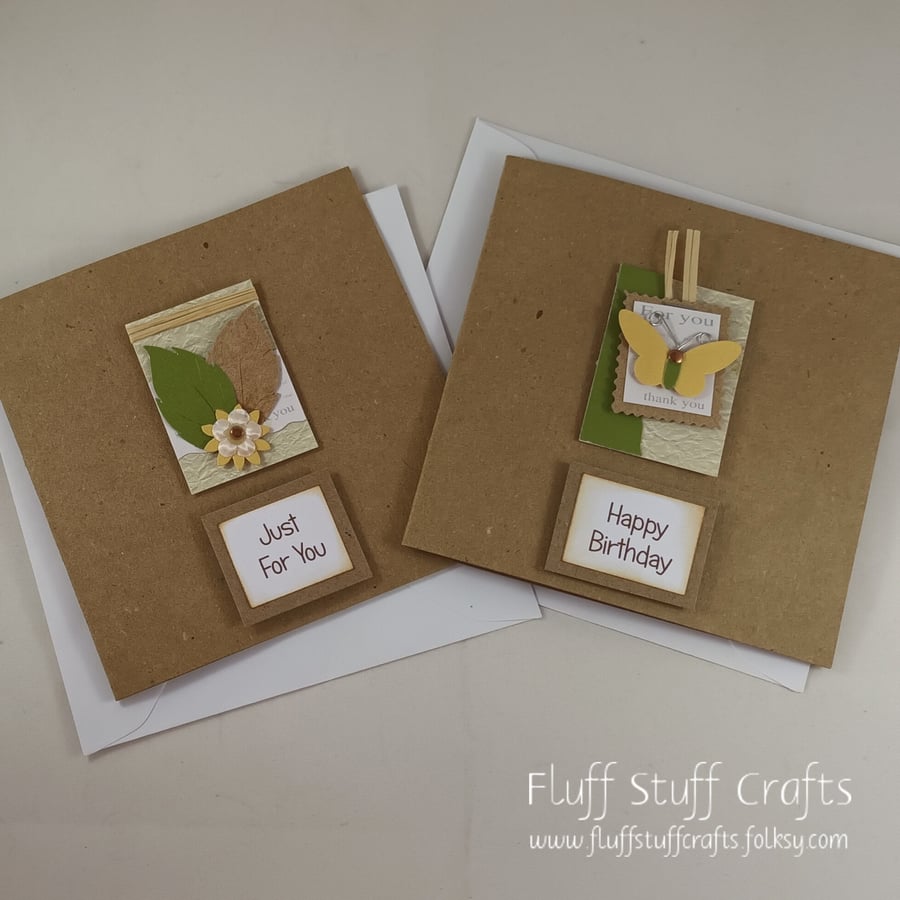 Pack of two nature themed greetings cards 