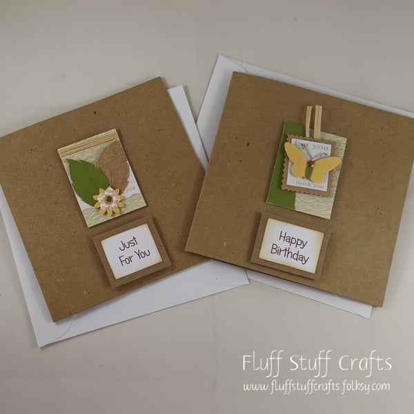 Pack of two nature themed greetings cards 