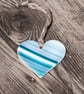 Striped Fused Glass Heart - Image 2