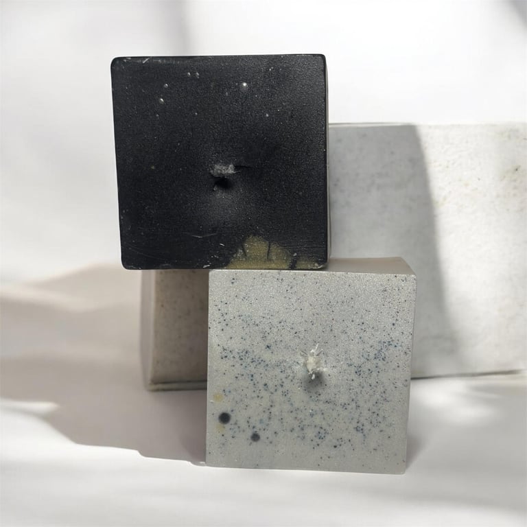 Minimalist Cube Candle - Handmade Decorative Block Candle - Custom Colour