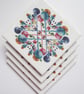 4 x Multicoloured Bubble Pattern Ceramic Tile Coasters with Cork Backing - Image 3
