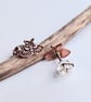 Copper Moth Stud Earrings - Sterling Silver Posts - Image 5
