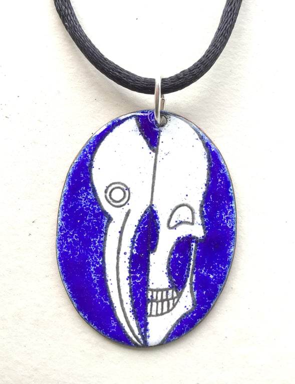 Doctor’s Mask and Skull Enamelled Pendant