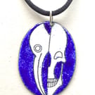 Doctor’s Mask and Skull Enamelled Pendant