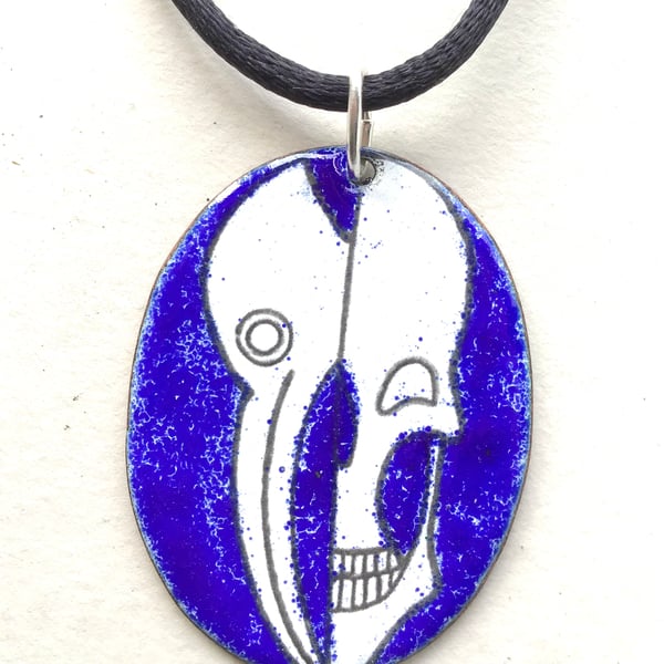 Doctor’s Mask and Skull Enamelled Pendant