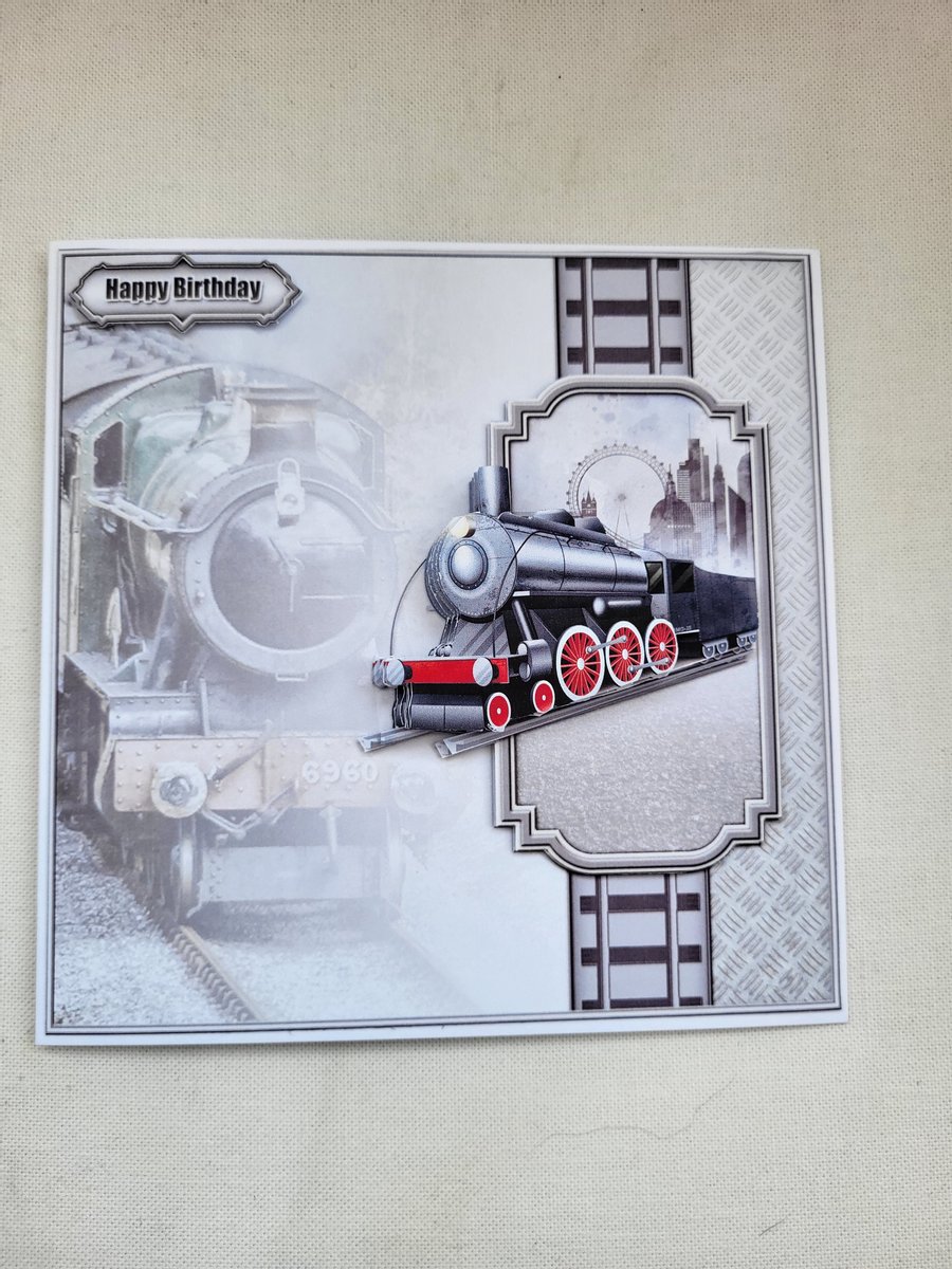 Handmade train card, train card