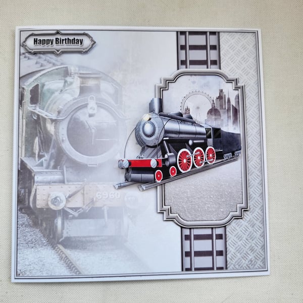 Handmade train card, train card