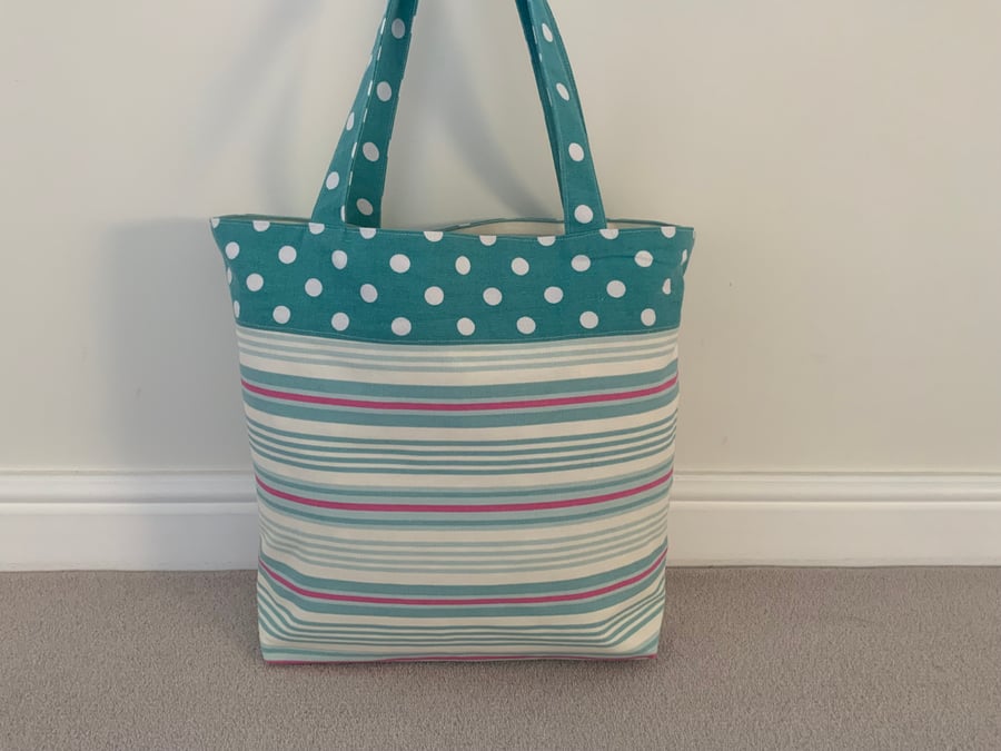 Reversible Large Fabric Tote Bag, Reusable Bag, Shopping Bag, Teachers Bag, Eco 