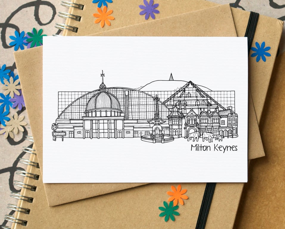 Milton Keynes Skyline Greetings Card