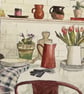 Teatime original gouache painting  - Image 4