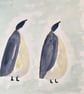 Three Marching Penguins original watercolour painting. Size A4 - Image 5