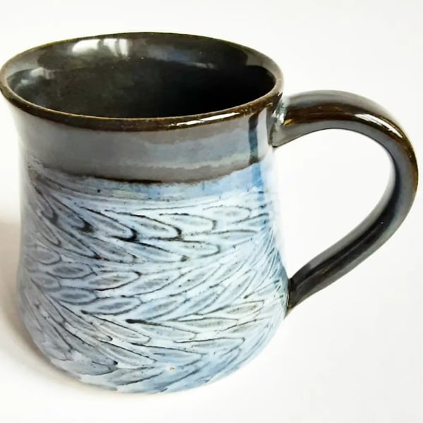 Mug - Hand Thrown Stoneware Ceramic Blue Glazed Mug 