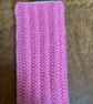 MOBILE PHONE SLEEVE 7x3.5" or 18x9cm KNITTED IN PINK YARN