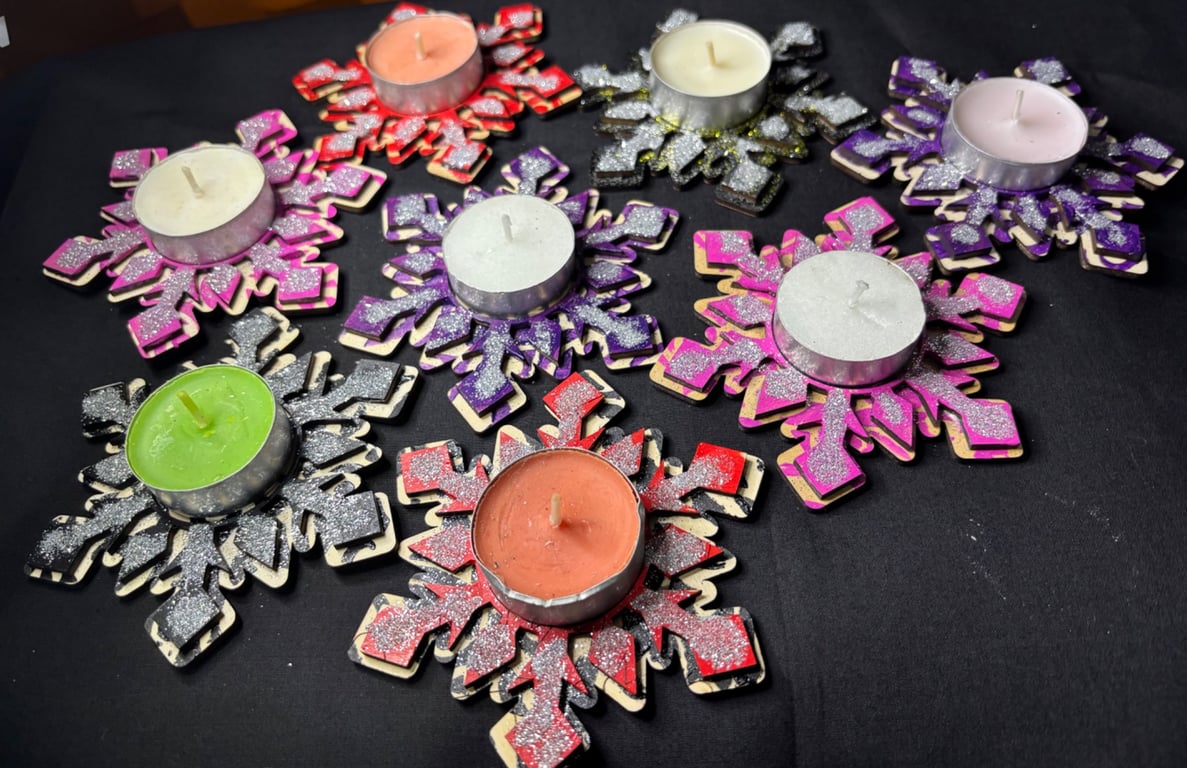 Handmade tea light holders and Christmas gifts multiple colour options available
