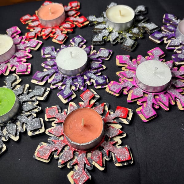 Handmade tea light holders and Christmas gifts multiple colour options available