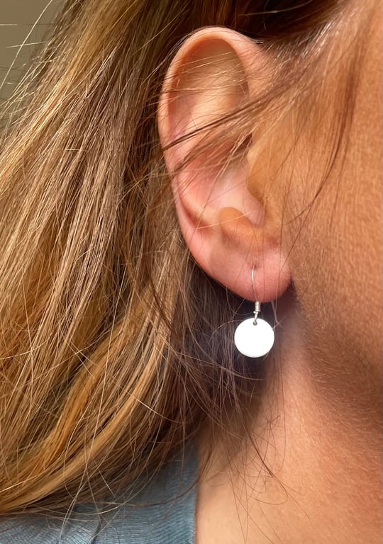 Sterling Silver Disc Earrings 