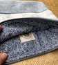 Reclaimed denim and floral book pouch zip bag clutch with reclaimed materials - Image 6