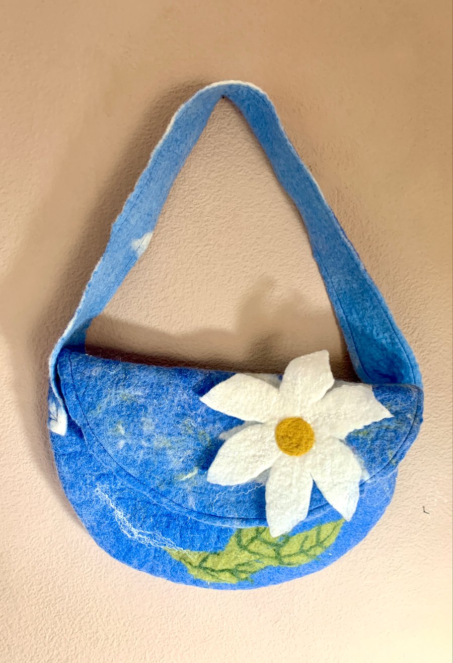 Perfectly Imperfect Blue Felted Handbag