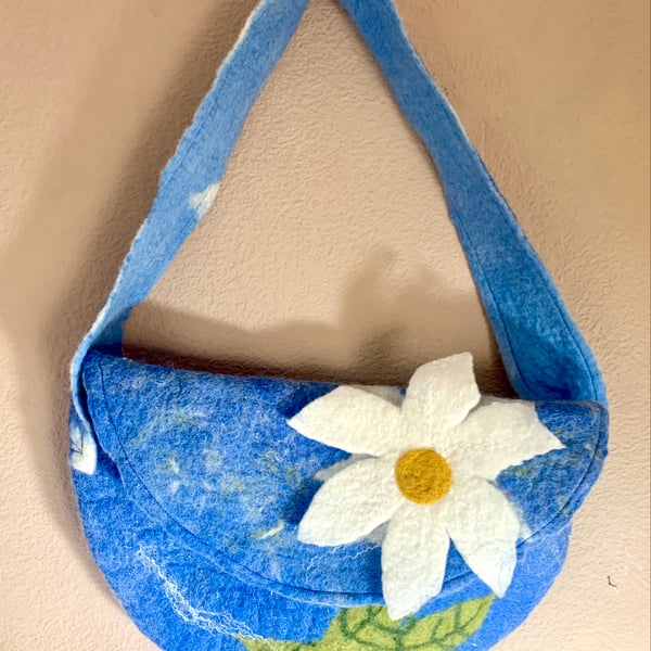 Perfectly Imperfect Blue Felted Handbag