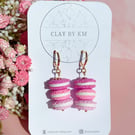 Pink Macaron Hoops - Birthday Gift for Foodie - Sweet Jewellery for Her