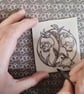 Lily of the Valley Skull Hand Printed Sticker - Image 8
