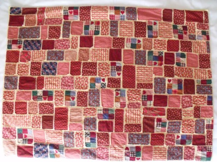 unique scrap fabric blanket, wheelchair throw, or a wall hanging, 29.5 x 39 inch