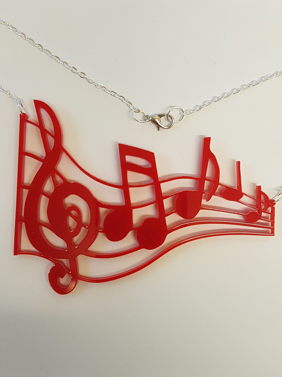 Musical Notes Necklace - Acrylic