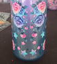 Snowglobe tumbler no flow cat eye effect, floral unicorn, with straw and lid  - Image 4