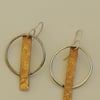 Sterling Silver Wire Hoop and Copper Rod Earrings 