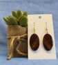 Oval Earrings with Gold Stripes - Image 5