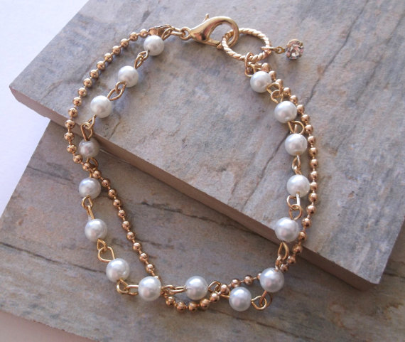 Pearls and Gold Bracelet