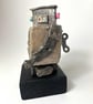 Handbuilt Ceramic Robot Sculpture - One-of-a-Kind Metallic Wobot - Image 2