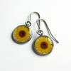 Yellow Sunflower Resin Drop Earrings