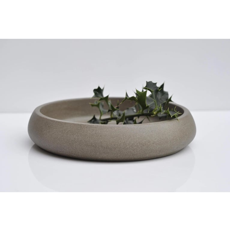 Medium Concrete Bowl: Handmade Modern Minimalist Home Decor Sage Grey