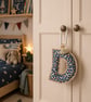 Personalised Liberty Fabric Christmas Initial Decoration – Handmade Door Hanger - Image 10
