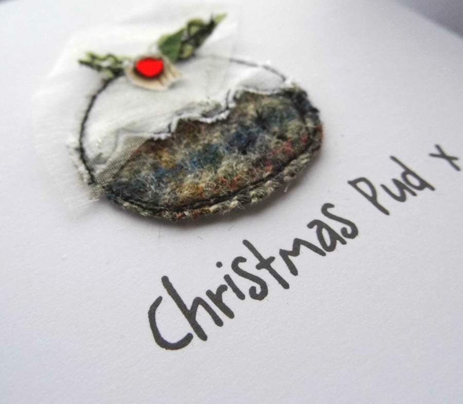 christmas card christmas pudding