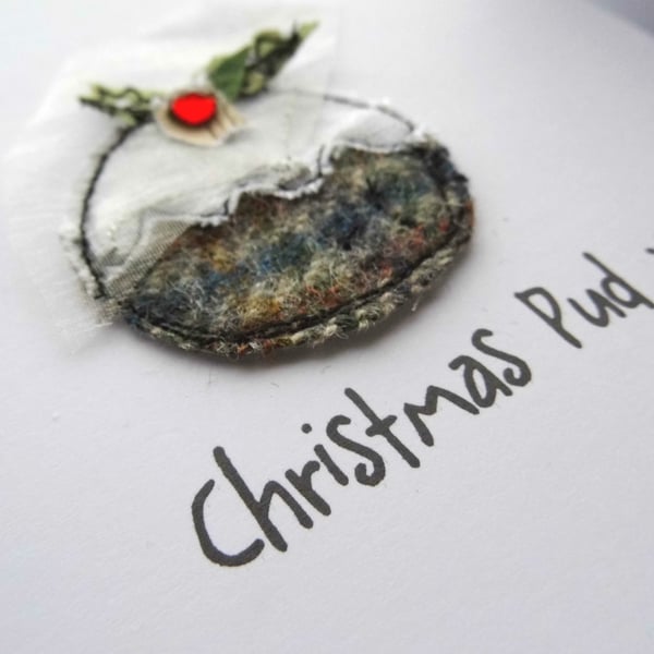 christmas card christmas pudding