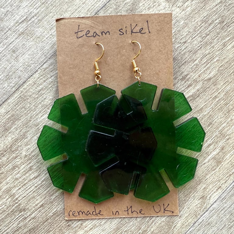 Vintage Green Octon Earrings