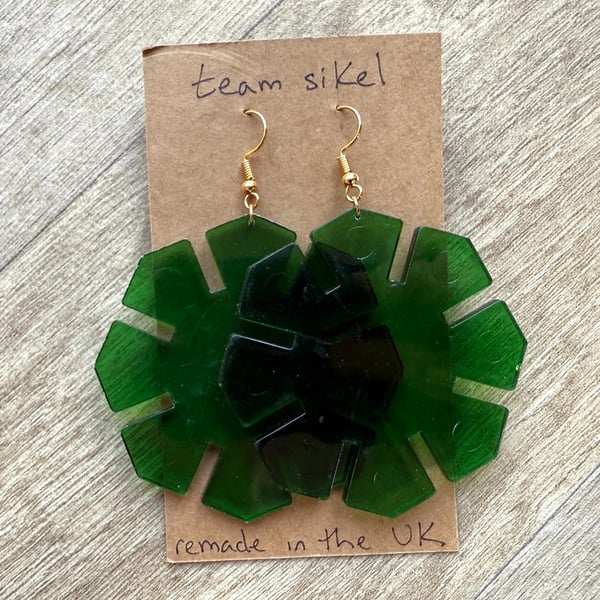 Vintage Green Octon Earrings