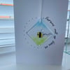 Happy birthday “bee” happy fused glass keepsake card 
